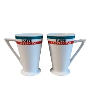Vintage Levtov Caffe Cappuccino Ceramic 8 oz Coffee Mugs - Set of 2